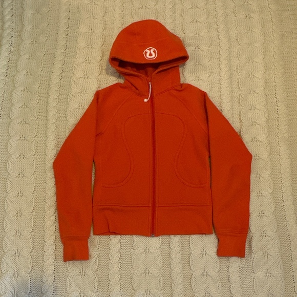 Lululemon Bright Orange Zip-up Scuba - Picture 1 of 4